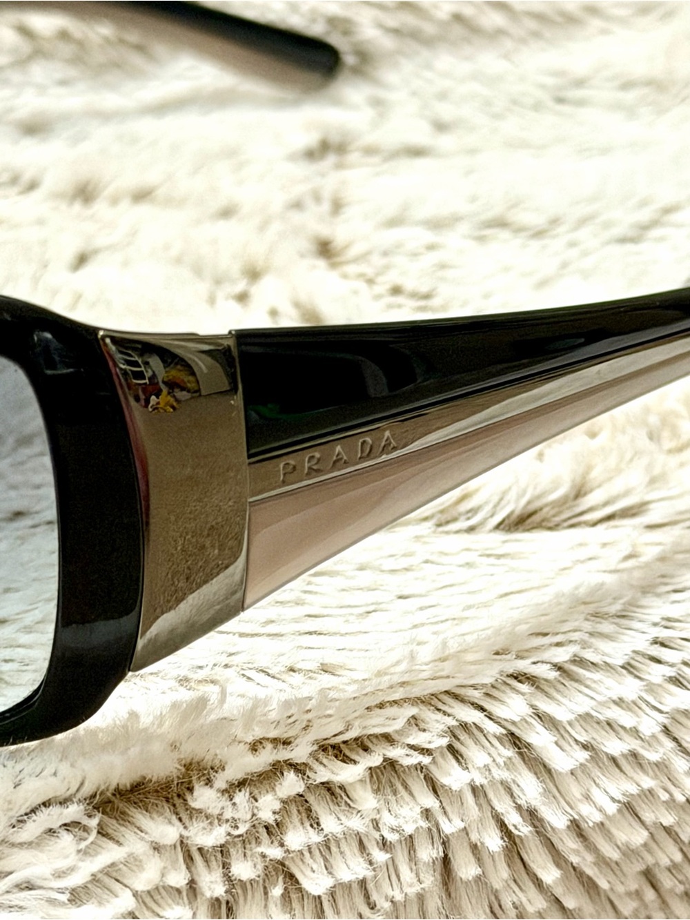 Prada SPR 03H Vintage Early 2000’s Shield Wrap Rectangle Sunglasses - Picture 7 of 11